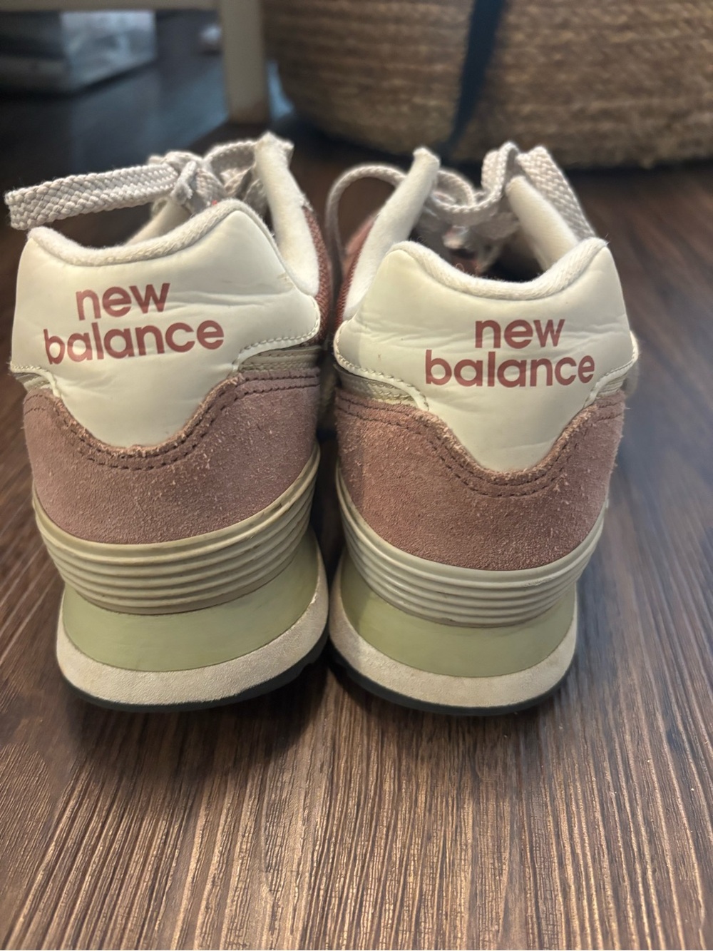 New Balance Women's Dusty Rose Suede & Mesh 574 Retro Sneakers - Picture 3 of 3